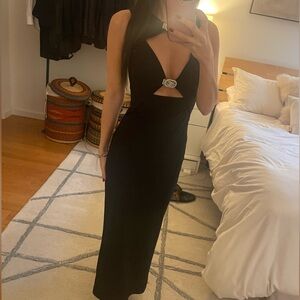 New Zara Black Dress with Silver Accent